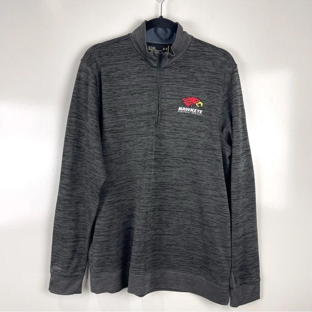 Under Armour ColdGear 1/4 Zip Pullover Men’s XL Loose Fit Sweater Hawkeye Logo